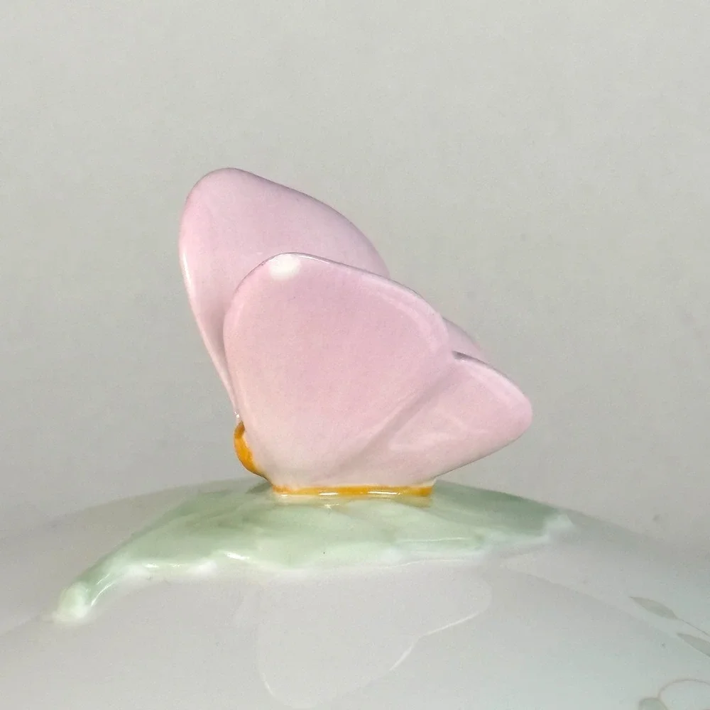 Lenox Butterfly Meadow Large Canister Louise Le Luyer Porcelain Pink Butterfly